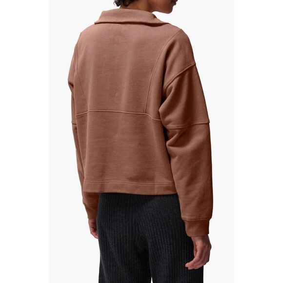 Spiritual Gangster Shay 1/2 Zip Pullover Sweatshirt Deep Rust Size S - Picture 11 of 12